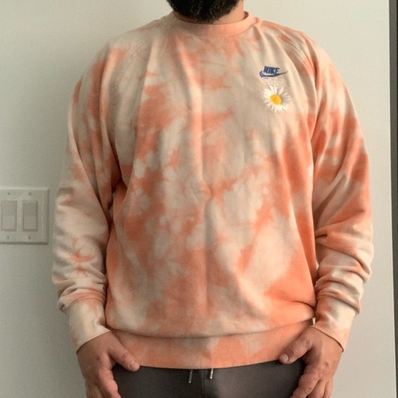 Pink/orange/white tie dye Nike long sleeve sweatshirt size XL - Picture 1 of 6